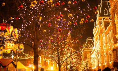 Noel, Moskova, Rusya. Kızıl Meydan