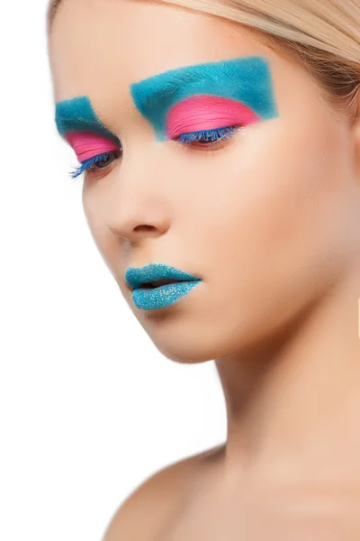 Creative make-up of fashion lady, close-up shot — Stock Photo, Image