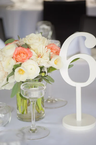 Table set for an event party or wedding reception — Stock Photo, Image