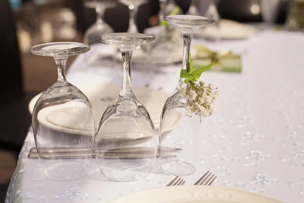 Conjunto de mesa para uma festa de evento ou recepção de casamento — Fotografia de Stock