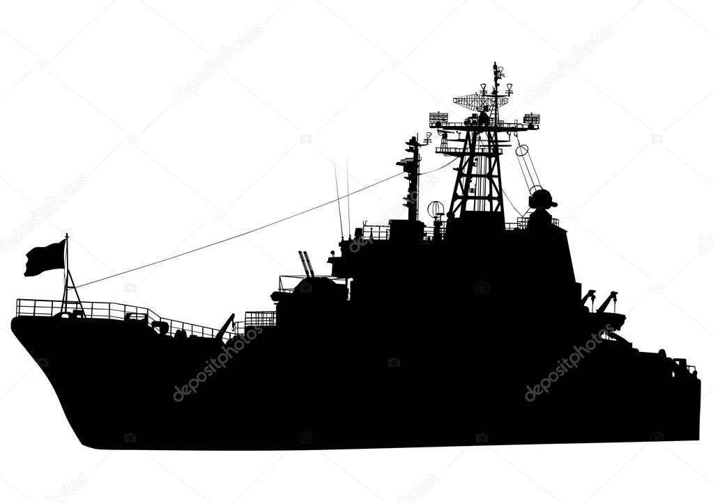 War boat on white background