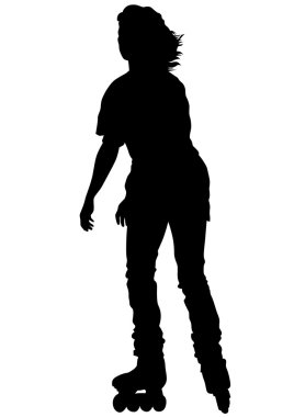 Silindirler kadınlar beyaz arka plan üzerinde