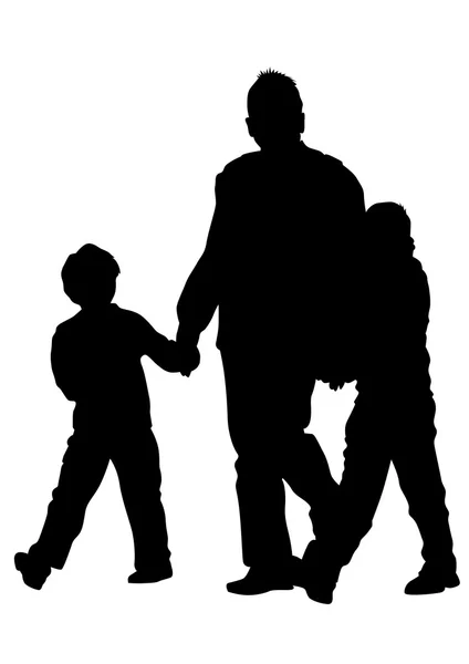 Father and sons — Stock Vector