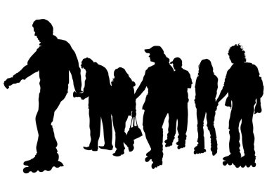 Silindirler kalabalık beyaz