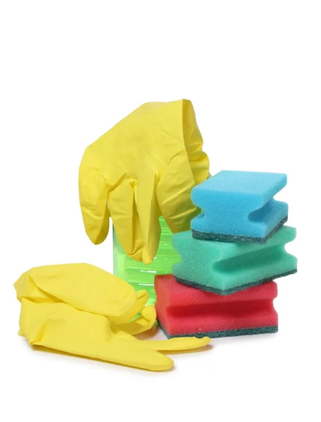 Cleaning equipment on white background — Stock Photo, Image