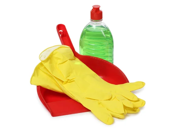 Cleaning tools on white background — Stock Photo, Image