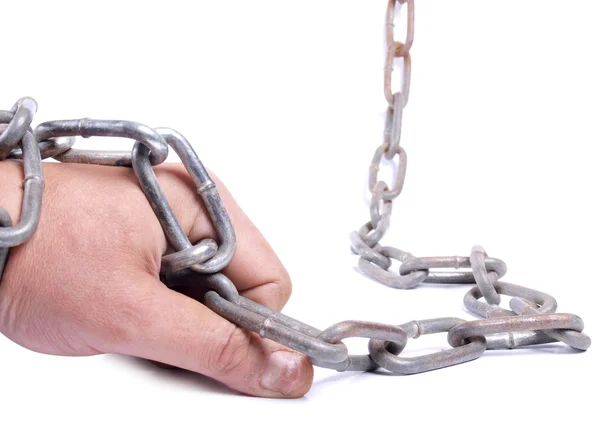 Hand in chain — Stock Photo, Image