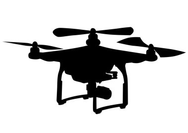 Beyaz üzerine Quadrocopter