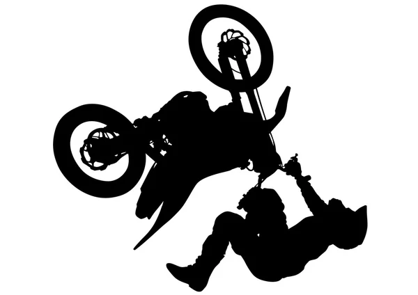 Motocross cinq sur blanc — Image vectorielle