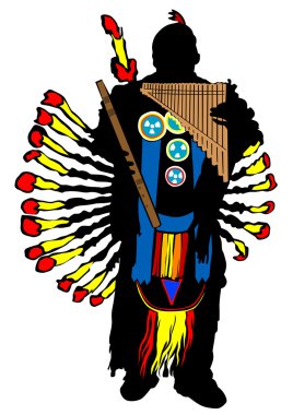 Kızılderili beyaz bir arka plan üzerinde