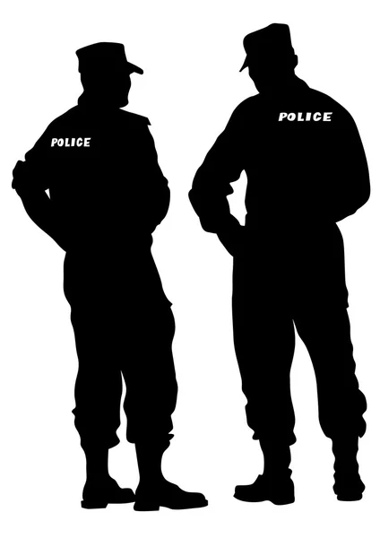 Άνδρες της αστυνομίας σε λευκό — Διανυσματικό Αρχείο