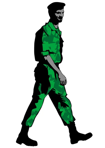 Vojáci v uniformě — Stockový vektor
