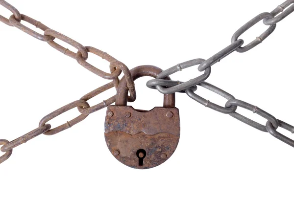 Metal lock on white — Stock Photo, Image