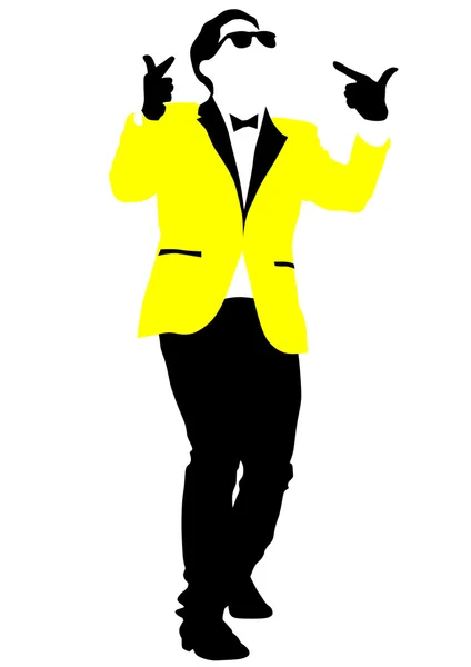 Man in yellow jacket — Stock Vector