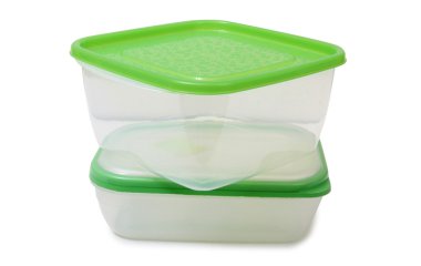 İki plastik saklama kapları