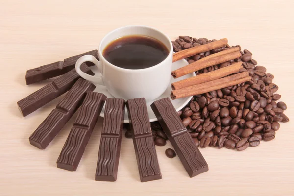 Chocolate on wood — Stock Photo, Image