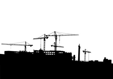 Şehir inşaatta vinç 