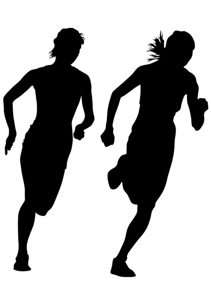 Correr mujer del deporte — Vector de stock