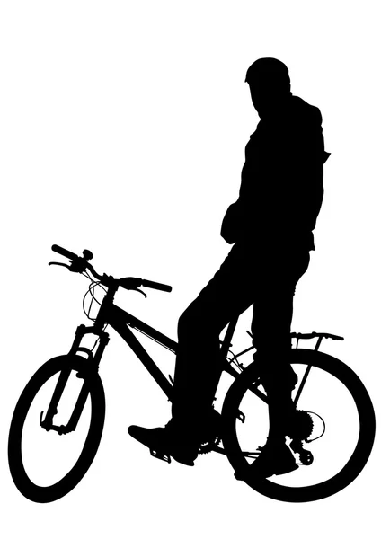 Carrera ciclista hombre — Vector de stock