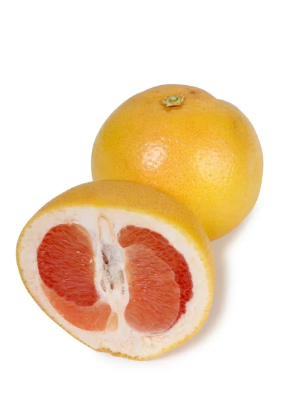 Gelbe Grapefruit auf weißem Hintergrund — Stockfoto