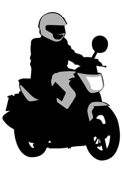 Motociclista en casco — Vector de stock