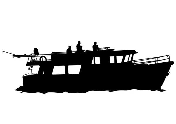 Ретро лодка на белом — стоковый вектор