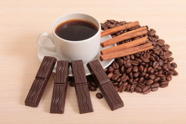Cup chocolate on wood — Stock Photo, Image
