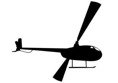 Beyaz üzerinde helikopter