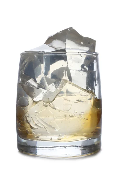 Gelo de whit whisky vidro corta — Fotografia de Stock