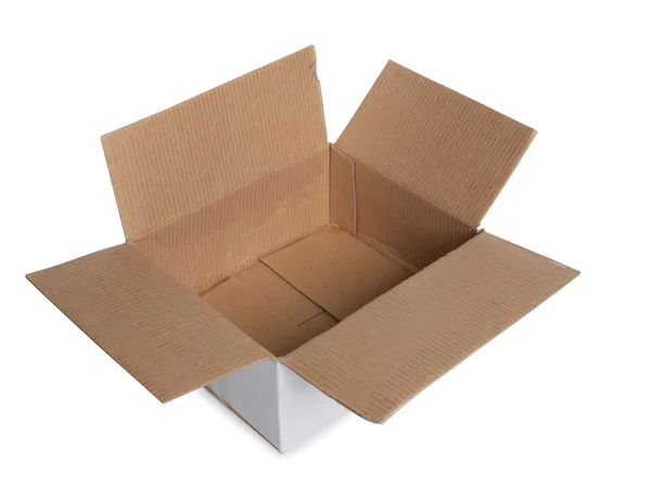 Cardboard empty box on white — Stock Photo, Image