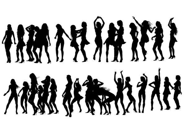 Girls beauty dancing on white — Stock Vector