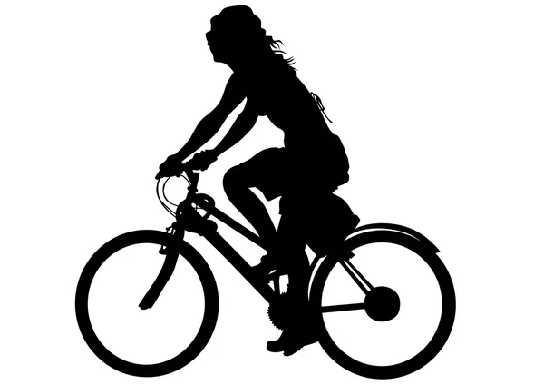 Bisikletçi güzellik kadın — Stok Vektör