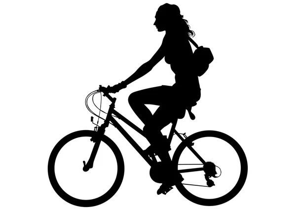 Cyclist beauty girl — Stock Vector