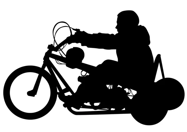 Motociclista niños en blanco — Vector de stock