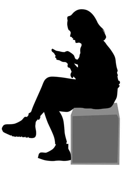 Женщина с телефоном — стоковый вектор