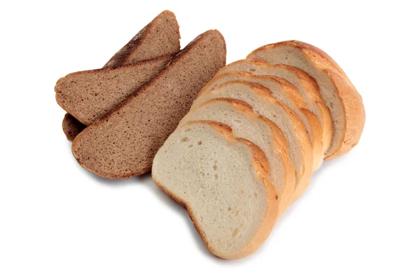 Brot auf Weiß — Stockfoto