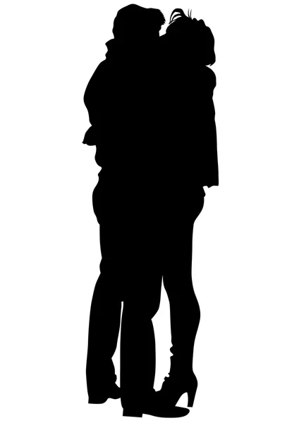 Lovers couples kiss — Stock Vector