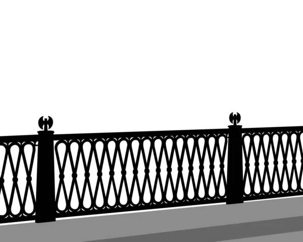 Litinová Mříž Starého Mostu Přes Řeku Starém Městě — Stockový vektor