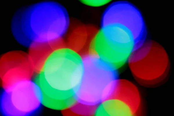 Colored Lights Spots Black Background — Stock Photo, Image