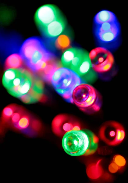 Colored Lights Spots Black Background — Stock Photo, Image