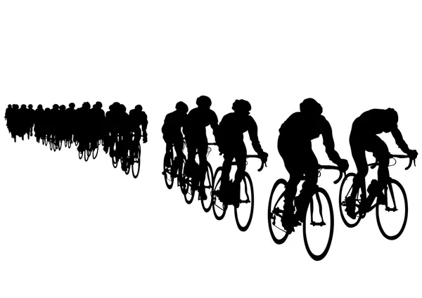 Ciclistas grandes grupos — Vector de stock