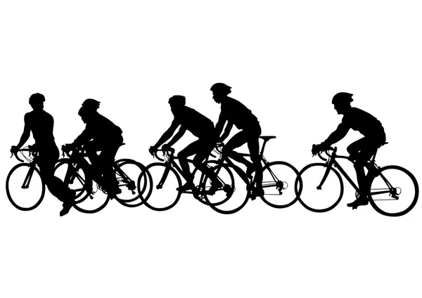 Grandes grupos de ciclistas — Vetor de Stock