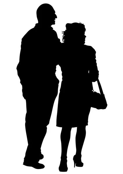 Paar auf weißem Hintergrund — Stockvektor