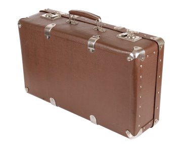 beyaz zemin üzerine eski çanta