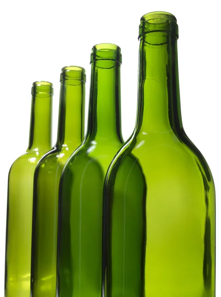 Bottles wineglasses on white — Stock Photo, Image