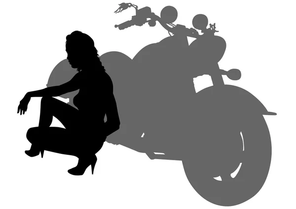 Motociclistas mujeres sobre fondo blanco — Archivo Imágenes Vectoriales