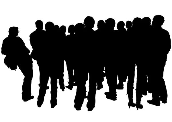 Multitud de personas sobre fondo blanco — Vector de stock