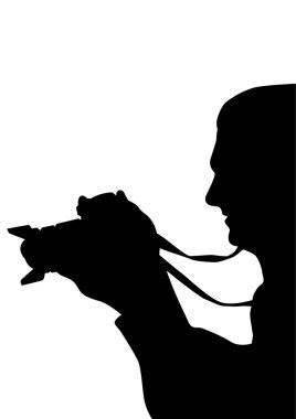 beyaz zemin üzerinde fotoğrafçı