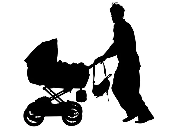 Transport et papa sur fond blanc — Image vectorielle