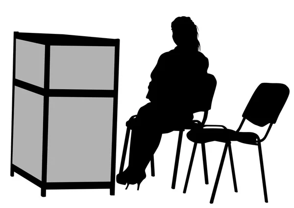 Dziewczyna na krzesło na białym tle — Wektor stockowy